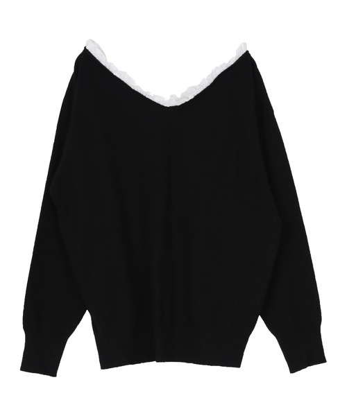titivate(ティティベイト)の「異素材コンビオフショルダートップス(Tシャツ/カットソー・レディース・杢グレー/アイボリー/ブラック・FREE)」の18枚目の写真