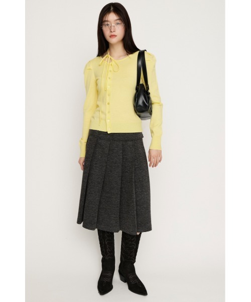 SLY(スライ)の「CURVE RIBBON HG PUFF TOPS カーヴリボンハイゲージ パフトップス 冬服 春服(Tシャツ/カットソー・レディース・ライトイエロー/杢グレー/ライトピンク/ブラック・FREE)」の10枚目の写真