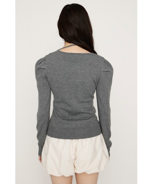 SLY(スライ)の「CURVE RIBBON HG PUFF TOPS カーヴリボンハイゲージ パフトップス 冬服 春服(Tシャツ/カットソー・レディース・ライトイエロー/杢グレー/ライトピンク/ブラック・FREE)」の17枚目の写真