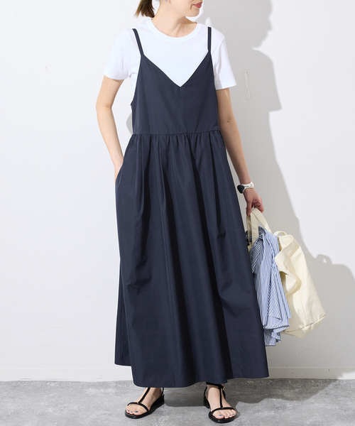 SLOBE IENA(スローブイエナ)の「マットタフタキャミワンピース(ワンピース・レディース・カーキ/ネイビー・FREE)」の10枚目の写真