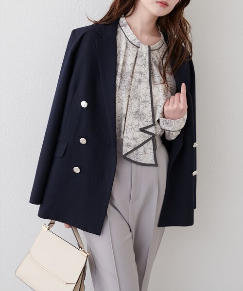 natural couture（ナチュラルクチュール）の「配色ボウタイ２WAYブラウス（シャツ/ブラウス・レディース・オフホワイト/ネイビー/ミント/その他1/ピンクベージュ/グレイッシュベージュ・FREE）」の11枚目の写真