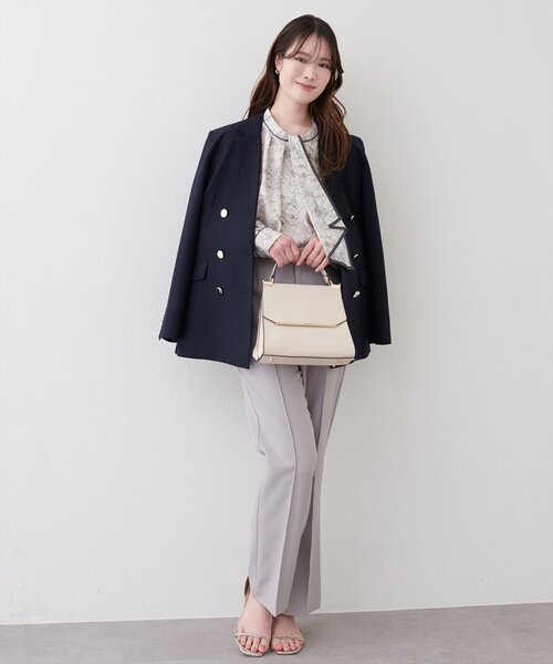 natural couture（ナチュラルクチュール）の「配色ボウタイ２WAYブラウス（シャツ/ブラウス・レディース・オフホワイト/ネイビー/ミント/その他1/ピンクベージュ/グレイッシュベージュ・FREE）」の12枚目の写真