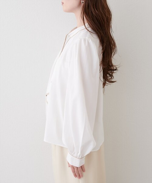 natural couture（ナチュラルクチュール）の「配色ボウタイ２WAYブラウス（シャツ/ブラウス・レディース・オフホワイト/ネイビー/ミント/その他1/ピンクベージュ/グレイッシュベージュ・FREE）」の19枚目の写真