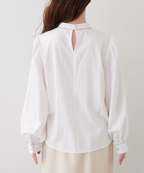 natural couture（ナチュラルクチュール）の「配色ボウタイ２WAYブラウス（シャツ/ブラウス・レディース・オフホワイト/ネイビー/ミント/その他1/ピンクベージュ/グレイッシュベージュ・FREE）」の20枚目の写真