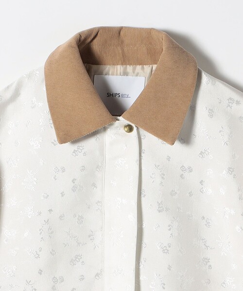 SHIPS any:〈手洗い可能〉フラワー ジャカード ジップ ブルゾン