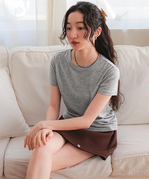 miette(ミエット)の「シアー半袖Tシャツセット(Tシャツ/カットソー・レディース・ブラウン/オフホワイト/ネイビー/ブラック・L/M/S)」の11枚目の写真