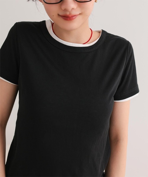 miette(ミエット)の「シアー半袖Tシャツセット(Tシャツ/カットソー・レディース・ブラウン/オフホワイト/ネイビー/ブラック・L/M/S)」の16枚目の写真