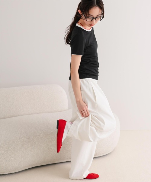 miette(ミエット)の「シアー半袖Tシャツセット(Tシャツ/カットソー・レディース・ブラウン/オフホワイト/ネイビー/ブラック・L/M/S)」の17枚目の写真