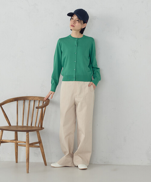 COMME CA ISM（コムサイズム）の「【UVカット・ウォッシャブル】ベーシック クルーネックカーディガン（カーディガン/ボレロ・レディース・ネイビー/ブラック/アイボリー/グリーン・LARGE/MEDIUM）」の5枚目の写真