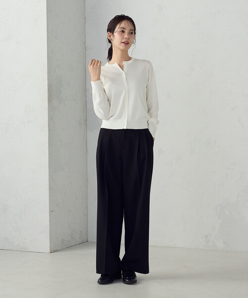 COMME CA ISM（コムサイズム）の「【UVカット・ウォッシャブル】ベーシック クルーネックカーディガン（カーディガン/ボレロ・レディース・ネイビー/ブラック/アイボリー/グリーン・LARGE/MEDIUM）」の9枚目の写真