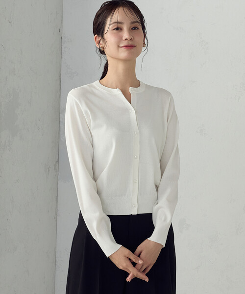 COMME CA ISM（コムサイズム）の「【UVカット・ウォッシャブル】ベーシック クルーネックカーディガン（カーディガン/ボレロ・レディース・ネイビー/ブラック/アイボリー/グリーン・LARGE/MEDIUM）」の11枚目の写真