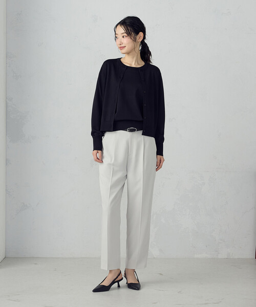 COMME CA ISM（コムサイズム）の「【UVカット・ウォッシャブル】ベーシック クルーネックカーディガン（カーディガン/ボレロ・レディース・ネイビー/ブラック/アイボリー/グリーン・LARGE/MEDIUM）」の12枚目の写真