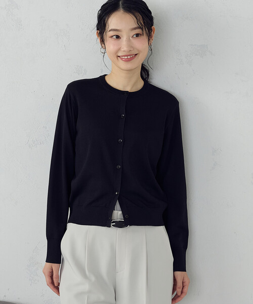 COMME CA ISM（コムサイズム）の「【UVカット・ウォッシャブル】ベーシック クルーネックカーディガン（カーディガン/ボレロ・レディース・ネイビー/ブラック/アイボリー/グリーン・LARGE/MEDIUM）」の15枚目の写真