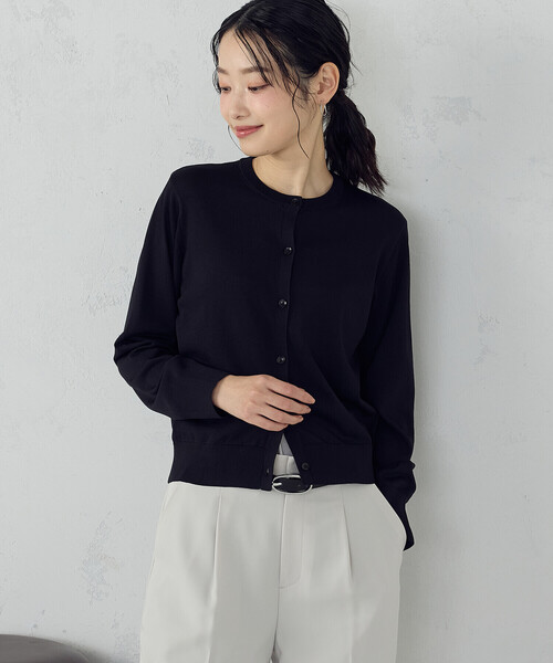 COMME CA ISM（コムサイズム）の「【UVカット・ウォッシャブル】ベーシック クルーネックカーディガン（カーディガン/ボレロ・レディース・ネイビー/ブラック/アイボリー/グリーン・LARGE/MEDIUM）」の18枚目の写真