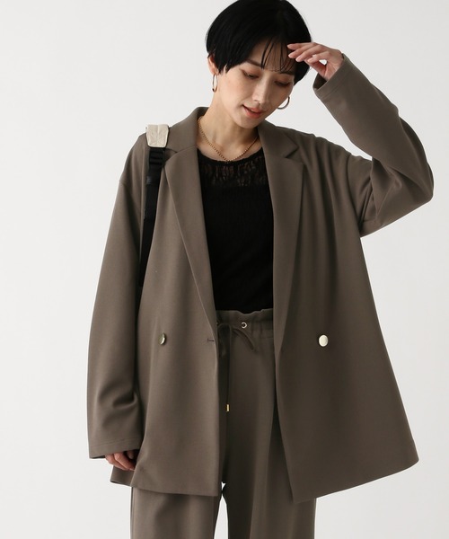 Elura（エルーラ）の「サマ見えリラクシージャケット/645457（テーラードジャケット・レディース・ブラック/ダークブラウン/オフホワイト・FREE）」の3枚目の写真