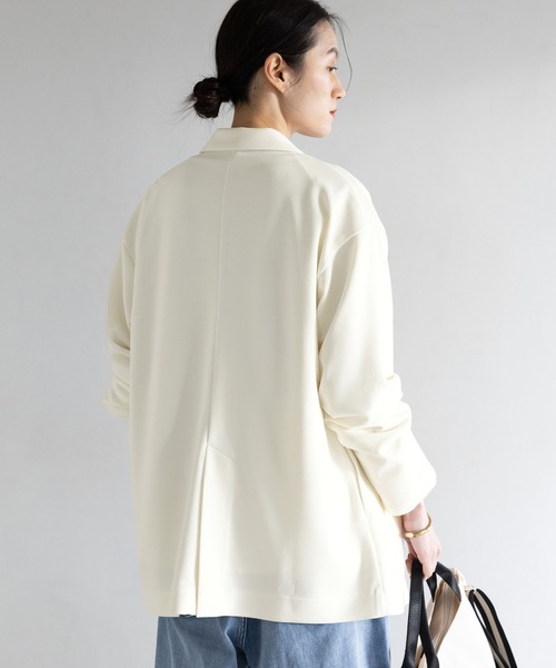 Elura（エルーラ）の「サマ見えリラクシージャケット/645457（テーラードジャケット・レディース・ブラック/ダークブラウン/オフホワイト・FREE）」の5枚目の写真
