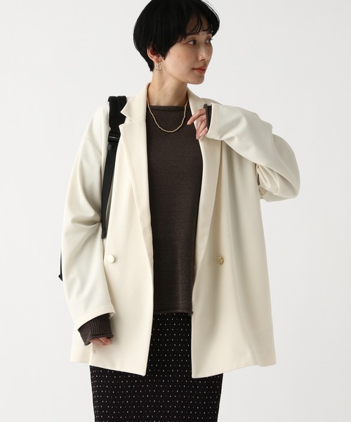 Elura（エルーラ）の「サマ見えリラクシージャケット/645457（テーラードジャケット・レディース・ブラック/ダークブラウン/オフホワイト・FREE）」の11枚目の写真