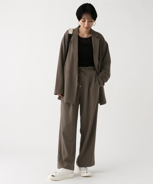 Elura（エルーラ）の「サマ見えリラクシージャケット/645457（テーラードジャケット・レディース・ブラック/ダークブラウン/オフホワイト・FREE）」の22枚目の写真