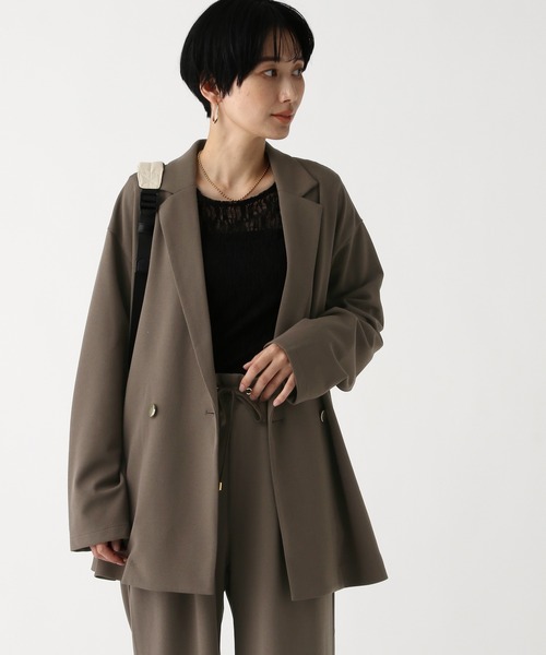 Elura（エルーラ）の「サマ見えリラクシージャケット/645457（テーラードジャケット・レディース・ブラック/ダークブラウン/オフホワイト・FREE）」の19枚目の写真