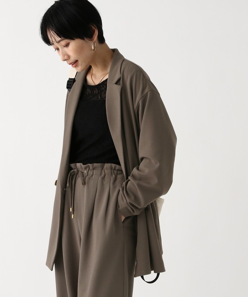 Elura（エルーラ）の「サマ見えリラクシージャケット/645457（テーラードジャケット・レディース・ブラック/ダークブラウン/オフホワイト・FREE）」の20枚目の写真