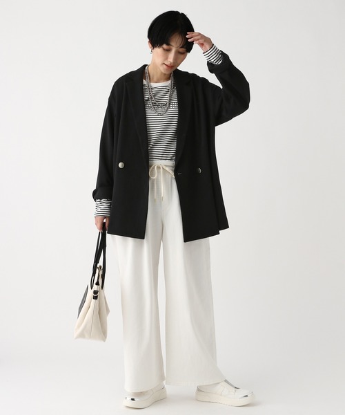 Elura（エルーラ）の「サマ見えリラクシージャケット/645457（テーラードジャケット・レディース・ブラック/ダークブラウン/オフホワイト・FREE）」の17枚目の写真