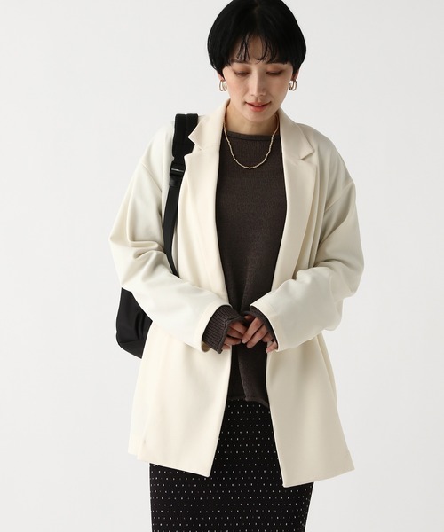 Elura（エルーラ）の「サマ見えリラクシージャケット/645457（テーラードジャケット・レディース・ブラック/ダークブラウン/オフホワイト・FREE）」の10枚目の写真