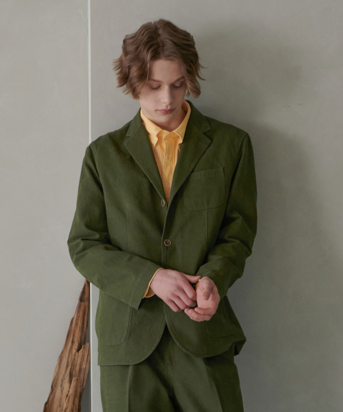 PRODESHIRT(プロデシャツ)の「ヴィンテージコットンオックスフォードブレザー(オリーブ)(テーラードジャケット・メンズ・その他・L/XL)」の1枚目の写真