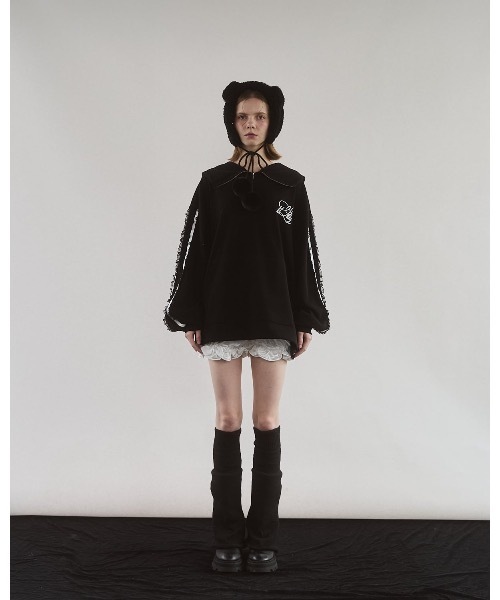 lilLilly(リルリリー)の「セーラージャージニットプルオーバー(ジャージ・レディース・ブラック・FREE)」の2枚目の写真