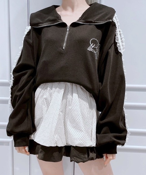 lilLilly(リルリリー)の「セーラージャージニットプルオーバー(ジャージ・レディース・ブラック・FREE)」の7枚目の写真