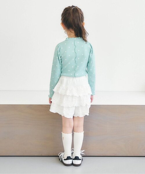 apres les cours（アプレレクール）の「フリルティアードスカパン（その他パンツ・キッズ・ブラック/オフホワイト・100/130/120/110/90/80）」の10枚目の写真