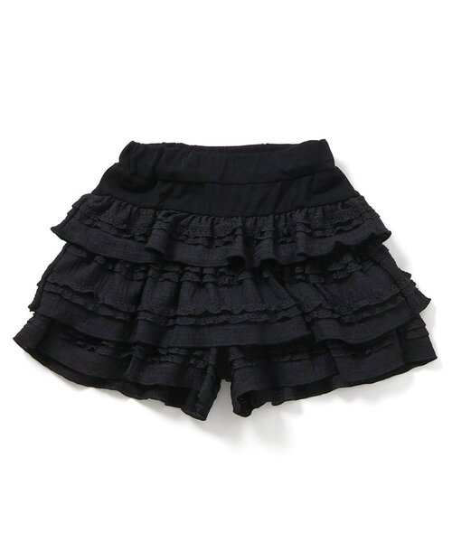 apres les cours（アプレレクール）の「フリルティアードスカパン（その他パンツ・キッズ・ブラック/オフホワイト・100/130/120/110/90/80）」の15枚目の写真