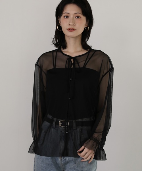 shetila(シェティラ)の「チュールレイヤードツィードジャケット 【2点SET】(ノーカラージャケット・レディース・ブラック/ホワイト系その他/ホワイト系その他2・M)」の18枚目の写真