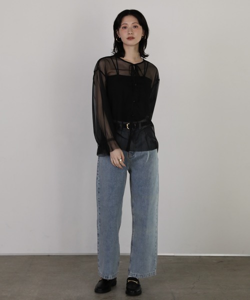 shetila(シェティラ)の「チュールレイヤードツィードジャケット 【2点SET】(ノーカラージャケット・レディース・ブラック/ホワイト系その他/ホワイト系その他2・M)」の22枚目の写真