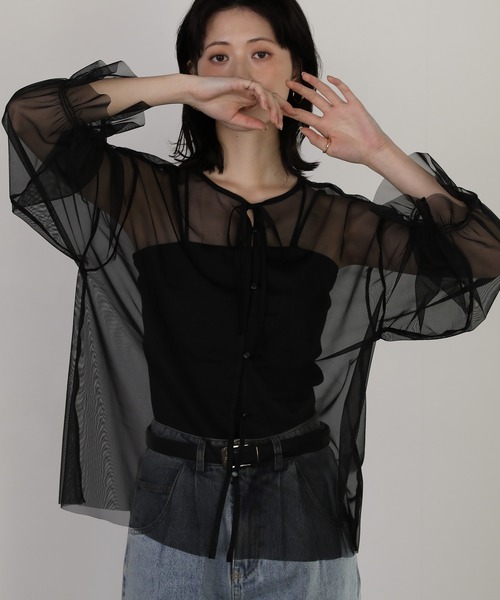 shetila(シェティラ)の「チュールレイヤードツィードジャケット 【2点SET】(ノーカラージャケット・レディース・ブラック/ホワイト系その他/ホワイト系その他2・M)」の19枚目の写真