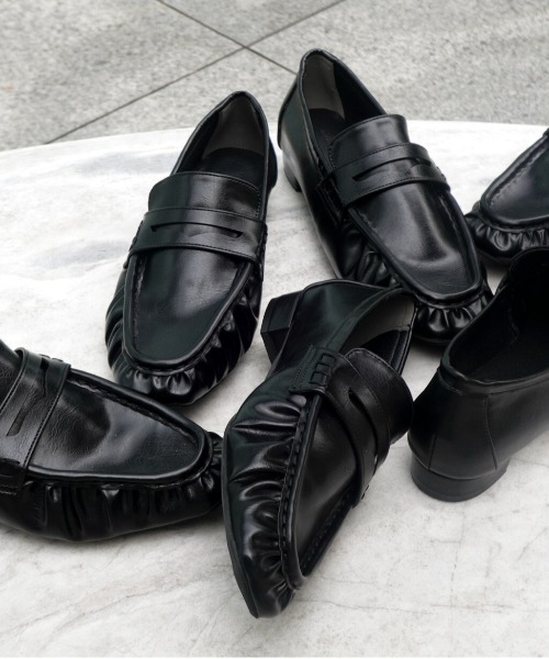 feepur（フェピュール）の「【6サイズ展開】スクエアトゥギャザーローファー（ローファー・レディース・ブラック・22.5/23.5/24.5/25/25.5/26）」の22枚目の写真