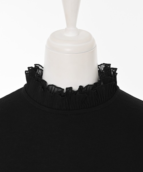 Narcissus（ナルシス）の「シフォンフリルロンT/レイヤード（Tシャツ/カットソー・レディース・ホワイト/ブラック・FREE）」の6枚目の写真