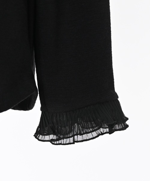 Narcissus（ナルシス）の「シフォンフリルロンT/レイヤード（Tシャツ/カットソー・レディース・ホワイト/ブラック・FREE）」の8枚目の写真