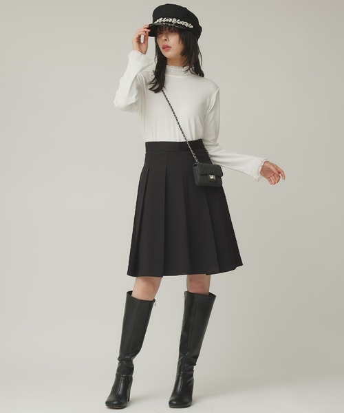 Narcissus（ナルシス）の「シフォンフリルロンT/レイヤード（Tシャツ/カットソー・レディース・ホワイト/ブラック・FREE）」の3枚目の写真