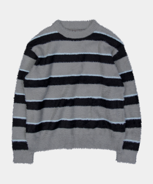SLOWACID（スローアシッド）の「ヘアリーストライププルオーバーニット[グレー]（ニット/セーター・レディース・その他・LARGE/MEDIUM/SMALL）」の4枚目の写真