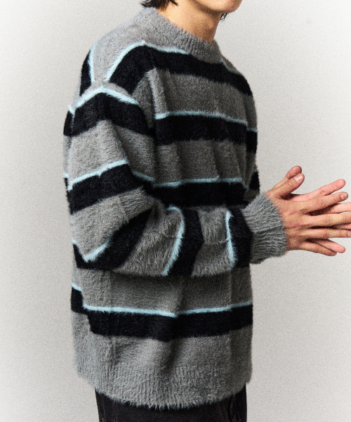 SLOWACID（スローアシッド）の「ヘアリーストライププルオーバーニット[グレー]（ニット/セーター・レディース・その他・LARGE/MEDIUM/SMALL）」の7枚目の写真