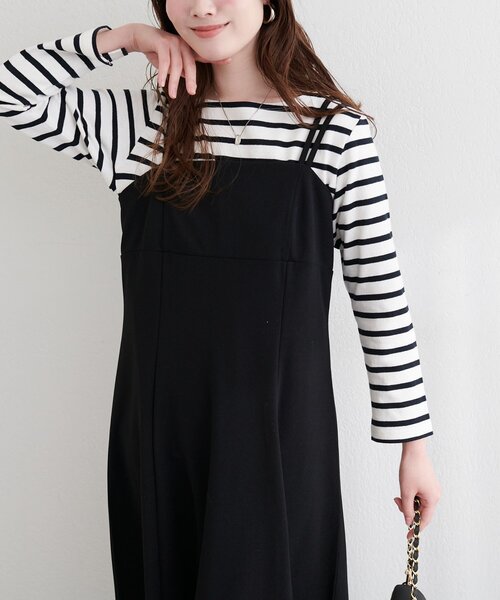 natural couture（ナチュラルクチュール）の「便利なベーシックボーダーT（Tシャツ/カットソー・レディース・ベージュ/ブラック/サックスブルー/ピンク・FREE）」の9枚目の写真