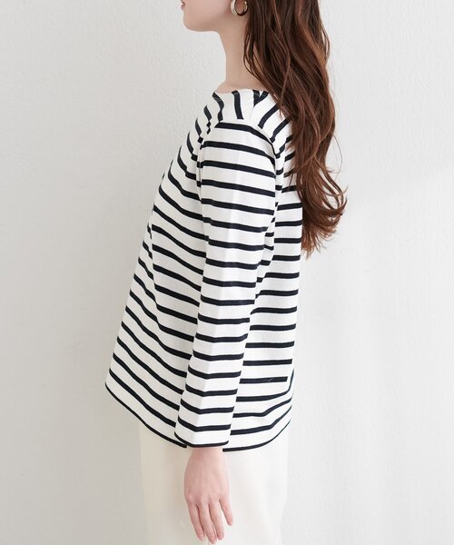 natural couture（ナチュラルクチュール）の「便利なベーシックボーダーT（Tシャツ/カットソー・レディース・ベージュ/ブラック/サックスブルー/ピンク・FREE）」の16枚目の写真