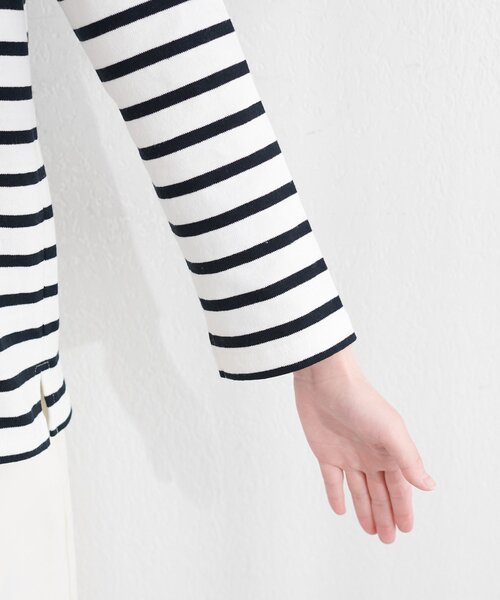 natural couture（ナチュラルクチュール）の「便利なベーシックボーダーT（Tシャツ/カットソー・レディース・ベージュ/ブラック/サックスブルー/ピンク・FREE）」の19枚目の写真