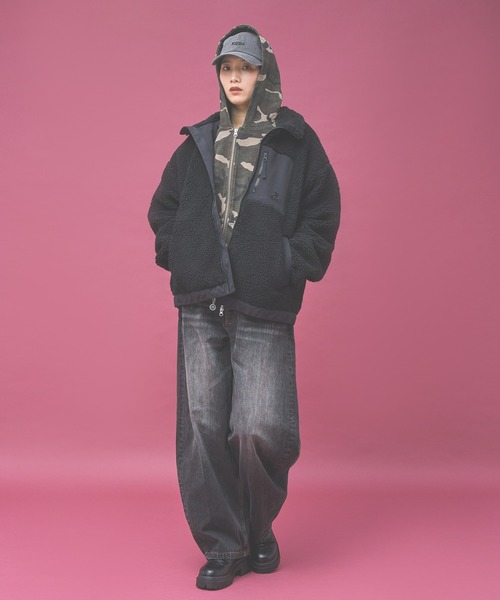 Kappa(カッパ)の「≪Kappa×and ST ウェルネスクラブ≫ボアジャケット (ユニセックス)(その他アウター・レディース・ブルー/ブラック/アイボリー・LARGE/MEDIUM/SMALL)」の19枚目の写真