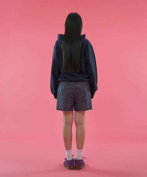 WISH FOR EVER（ウィッシュフォーエバー）の「【 4color / 3size 】SWEAT ONE POINT PATCHWORK HENRY HOODIE / ワンポイントパッチワークヘンリースウェットフーディ（パーカー・メンズ・ネイビー/レッド/ダークグリーン/グレー・MEDIUM/LARGE/SMALL）」の21枚目の写真