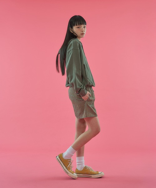 WISH FOR EVER（ウィッシュフォーエバー）の「【 4color / 3size 】SWEAT ONE POINT PATCHWORK HENRY HOODIE / ワンポイントパッチワークヘンリースウェットフーディ（パーカー・メンズ・ネイビー/レッド/ダークグリーン/グレー・MEDIUM/LARGE/SMALL）」の6枚目の写真