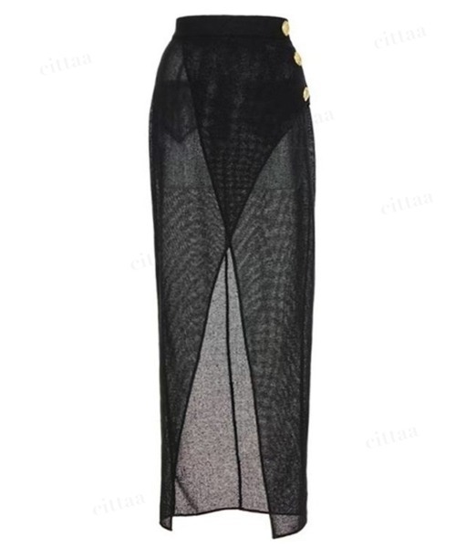 Dalfwin(ダールフィン)の「レデイーズ水着 ロング丈スリットパレオ(水着・レディース・アイボリー/ブラック/パープル/グリーン・FREE/SMALL/MEDIUM/LARGE)」の8枚目の写真