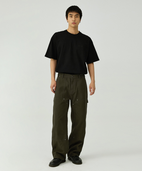 MAGOODGAN(メックウッドガン)の「パーボン4405 ダブルニー カーペンター ワイドフィット カーキパンツ(デニムパンツ・レディース・その他・26/28/32/34/30)」の5枚目の写真