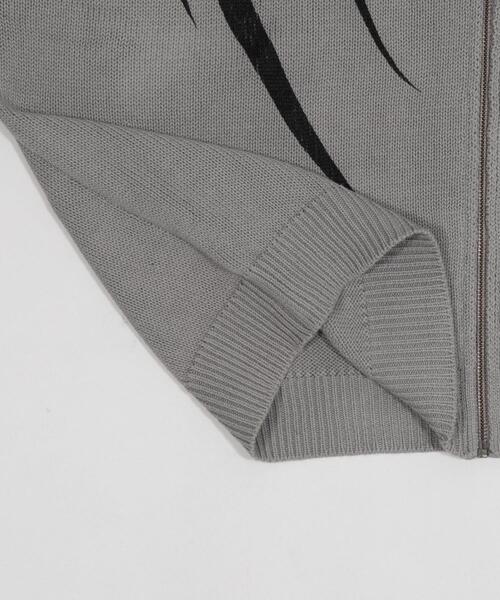 SHORT ROUND(ショートラウンド)の「SHORT ROUND/【26年春夏新作】トライバルニットZIPパーカー(パーカー・メンズ・ブラック/グレー・LARGE/MEDIUM)」の6枚目の写真