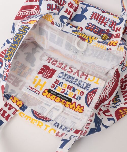 HYSTERIC MINI(ヒステリックミニ)の「LOGO COLLAGE総柄 横長トートバッグ(ショルダーバッグ・キッズ・ホワイト系その他・FREE)」の4枚目の写真